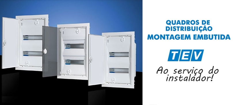 Quadros de distribuição parcial de 24 módulos para paredes ocas da TEV2