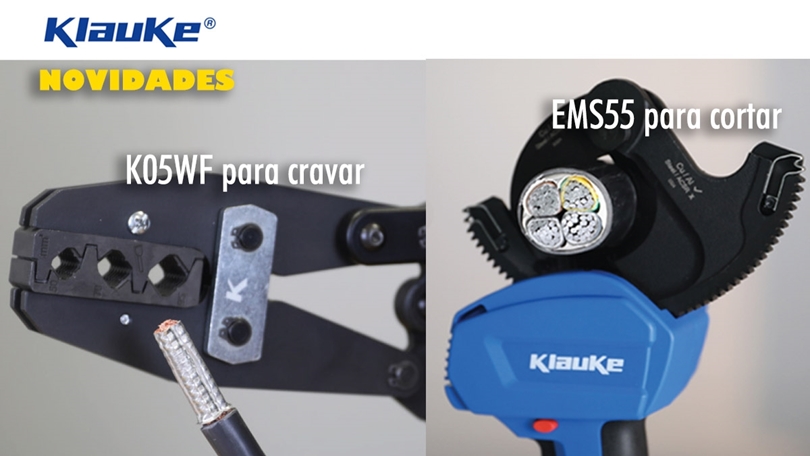 K05WF para cravar e EMS55 para cortar Klauke